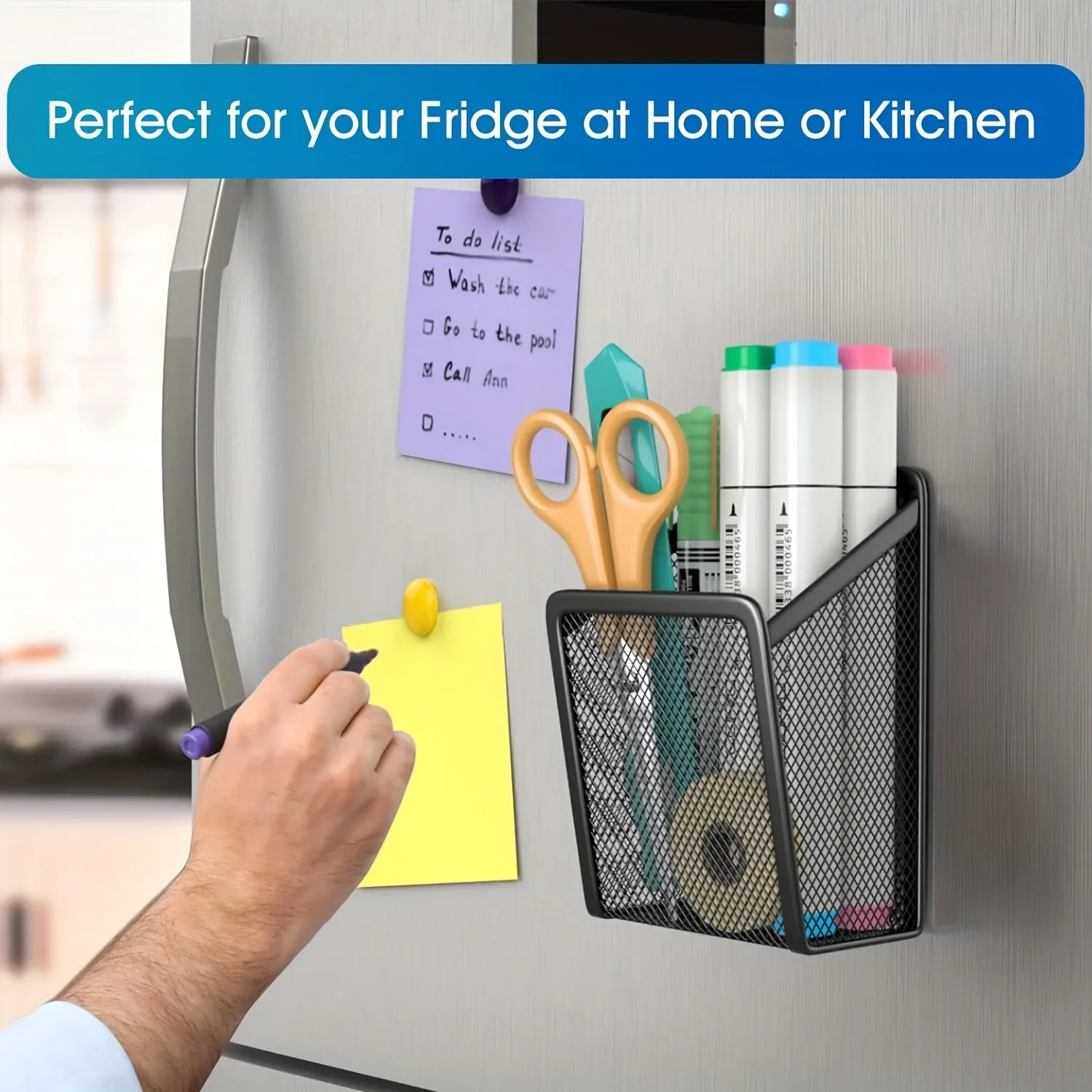 

Magnetic mesh stainless steel pen holder: add a touch of fashion to your office or home