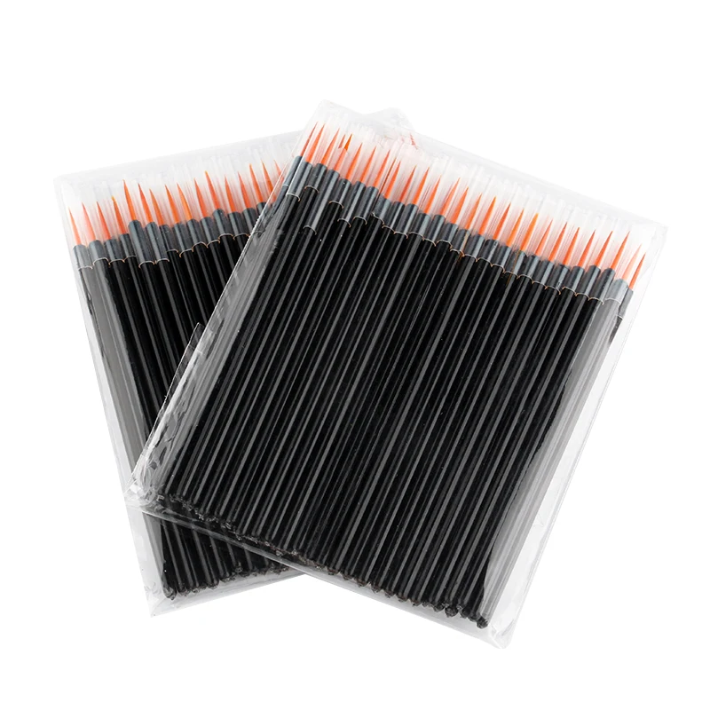 50 pçs borda reutilizável delineador escova sobrancelha escova contorno pincéis da arte do prego descartável sombra escova beleza eyeline maquiagem ferramentas