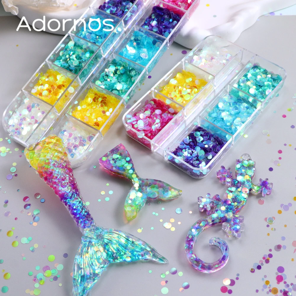

Bubble Sequins Resin Filling Glitter Round Paillettes DIY Summer Ocean Style Resin Keychains Silicone Mold Filler Accessories