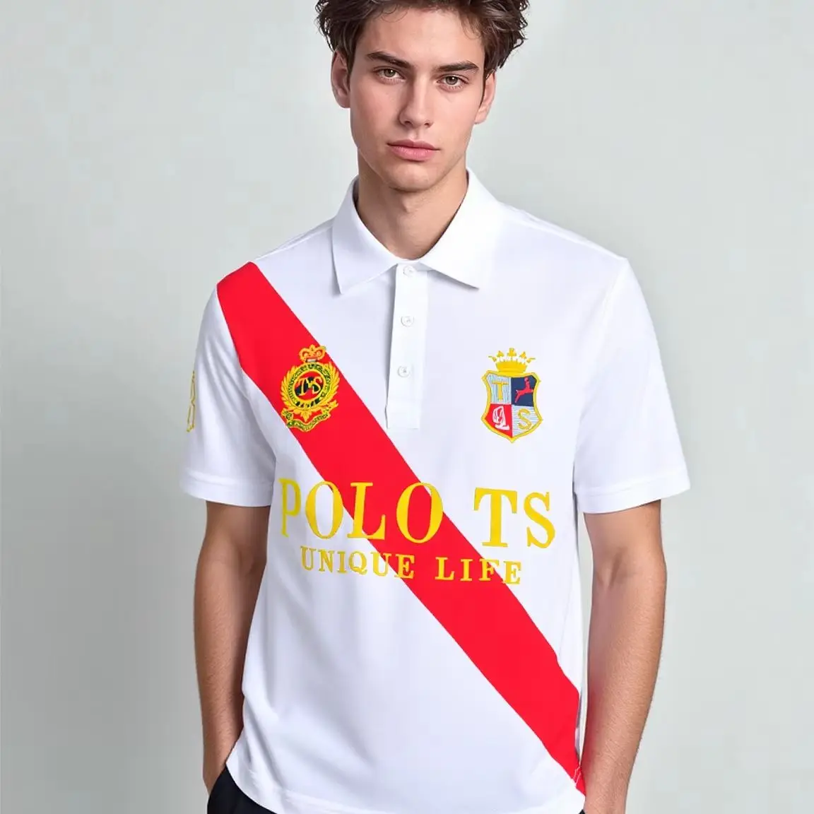 2026 Summer New White Men's Polo Shirt British Classic Male Clothing Sports Leisure Design Short Sleeve Collar T-Shirt Oversized — купить у AliExpress WW