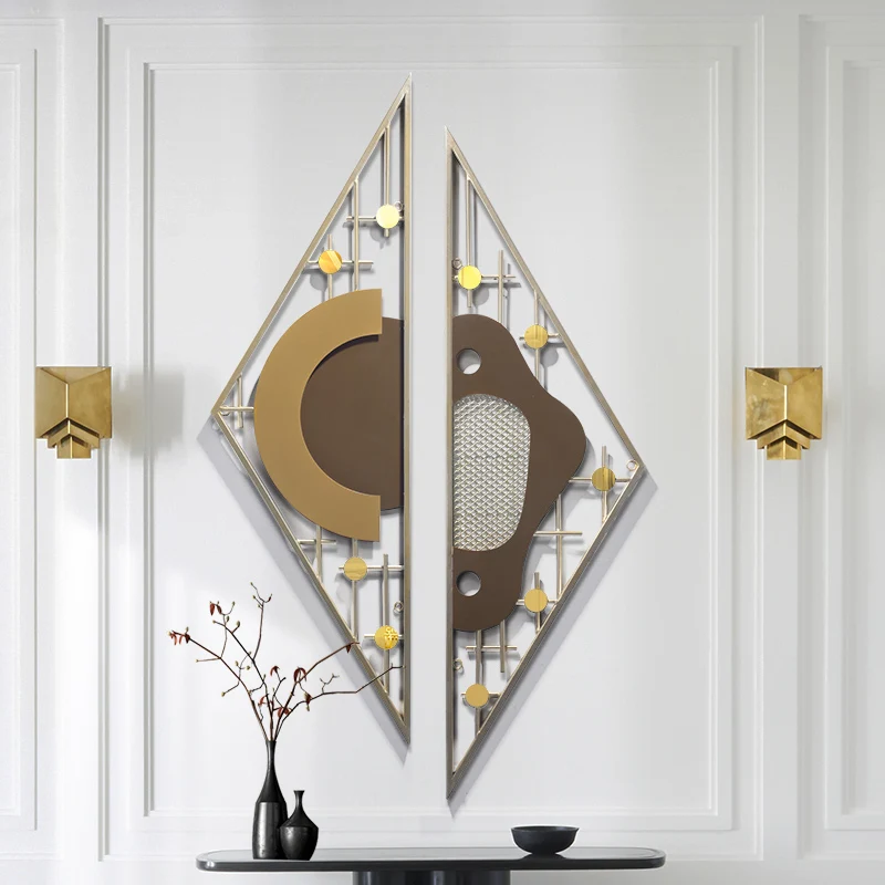 Adornos de hierro forjado europeo, accesorios para colgar en la pared, Mural para el hogar, sala de estar, manualidades, decoración adhesiva para porche y vestíbulo
