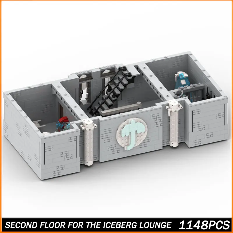 MOC Bausteine Street View Serie Zweiter Boden für Die Eisberg Lounge DIY Modell Montieren Ziegel Puzzle Spielzeug Weihnachten Geschenke