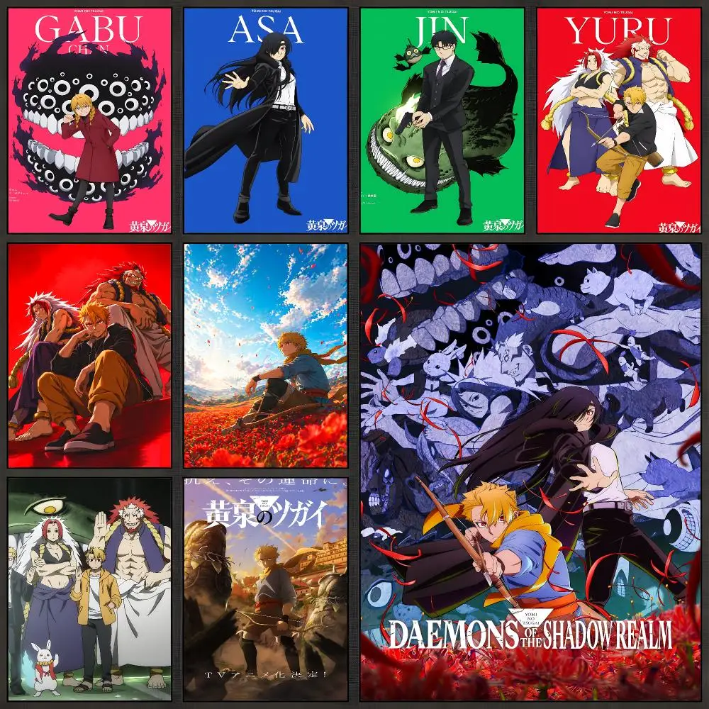 Manga Daemons Of The Shadow Realm Fantasy Poster Peel And Stick Wall Art PP Waterproof HD Bedroom Living Room Home Decor Gift