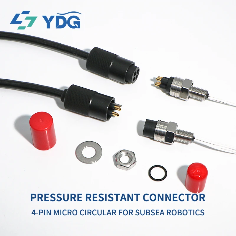SubConn Compatible Micro Circular 4 Pin Underwater Connector Male Female Wet Pluggable Gold Plated Stainless Steel Marine SubSea