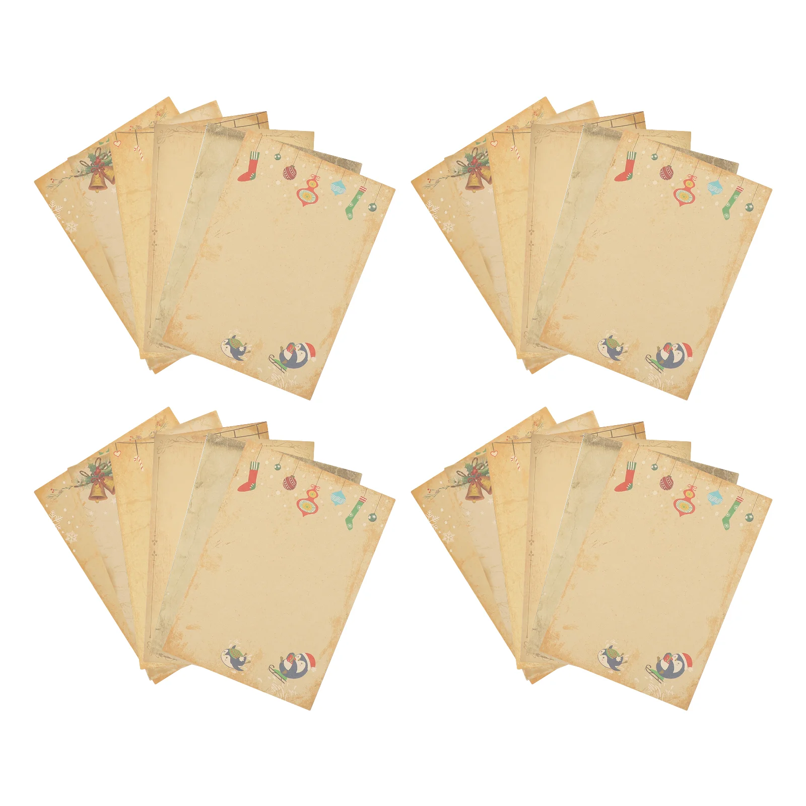 

60 Pcs Christmas Stationery Kraft Papers Retro Classic Vintage Writing for Tools Portable Style Blessing