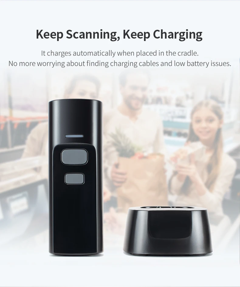 2025, neuer P2300 2D QR Wireless Bluetooth Pocket Barcode QR Mini Scanner mit Ladestation