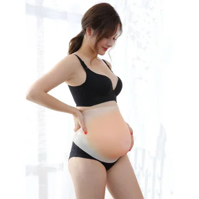 Silicone Fake Belly Pregnant Woman Surrogate Photo Performing Props Crossdresser Tummy Paunch Abdomen Cosplay