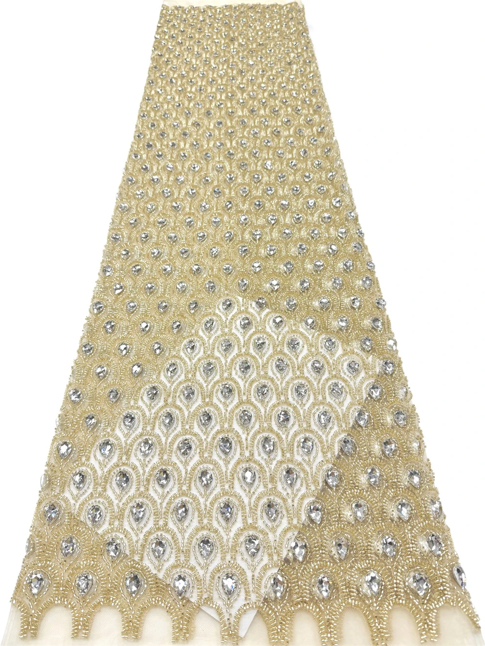 High Quality Stones Africa Handmade Embroidered Tulle Net Fabric Beads Luxury Sequins Net Lace For Evening 2026 Party Dresses
