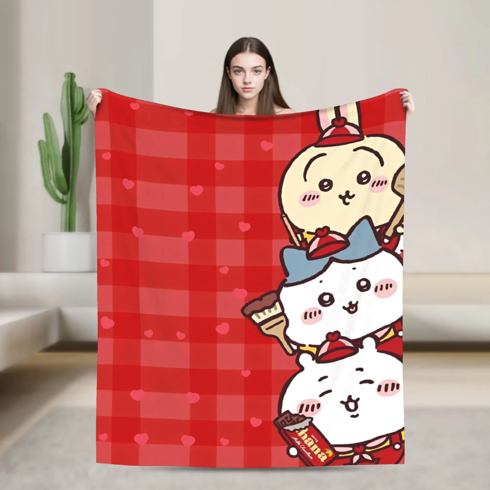 

C-Chiikawaa Kawaii Мультяшные одеяла Фланелевое одеяло Летнее мягкое теплое покрывало с принтом для кондиционера,