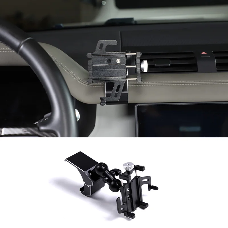 For Land Rover Defender 110 90 2020-2022 Alloy Center Dashboard Mobile Bracket Screw Tightening Style Phone Holder Car Accessory