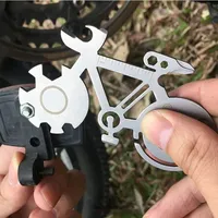 1/2 Pcs Outdoor Portable Tools Multi-purpose Keychain Bicycle Shape Outdoor Repair Wrench Bike Bottle Opener Multi Tool