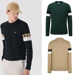 Callaway-Pulôver masculino com gola redonda, moda outono e inverno, suéter de malha, esportes ao ar livre, roupa masculina de golfe