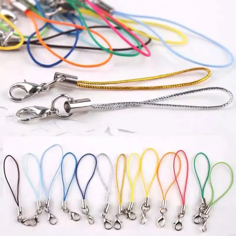 K43F Stylish Wrist Lanyard Carabiner DIY Phone Lanyard Perfect Phone Accessories Phone Chain for USB Drives Jewelry Crafts