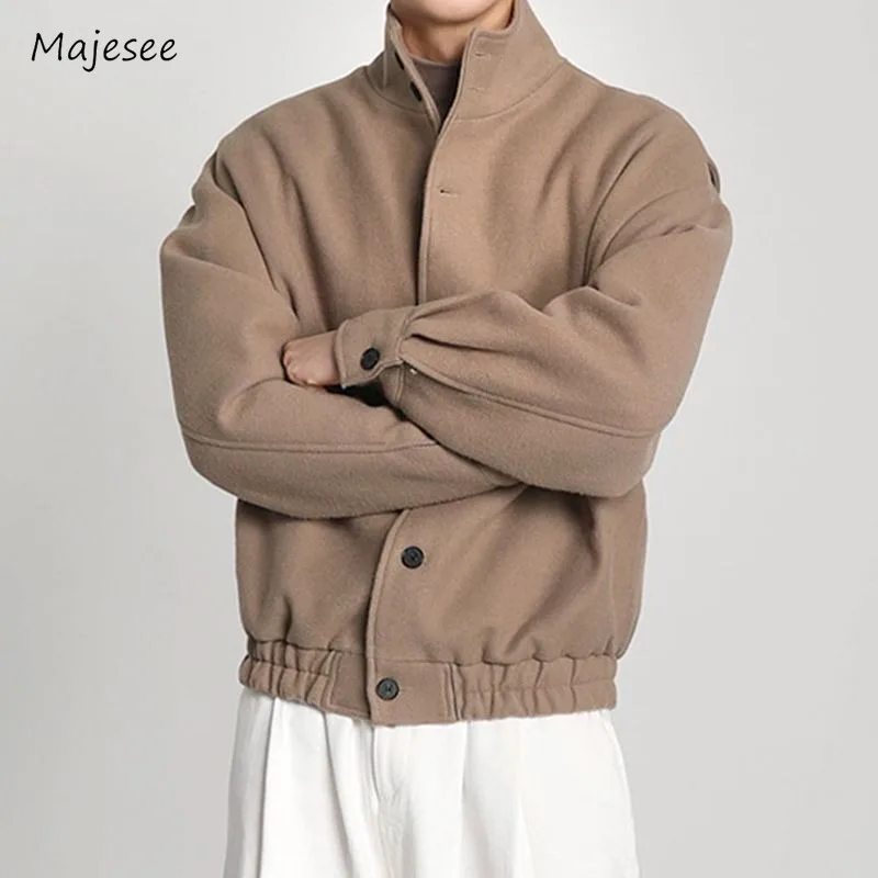 

Jackets Men Advanced Handsome Ins Korean Style Charming Simple Mature Warm All-match Design Fashion Holiday Cozy Casual Soft New