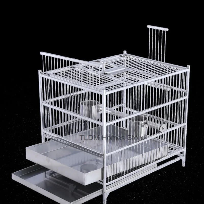 

Breeding Bird Cage Decoration Parrot Stainless Steel Bird Cage Feeder Outdoor Parakeet Vogelkooi Accessoires Habitat Decors