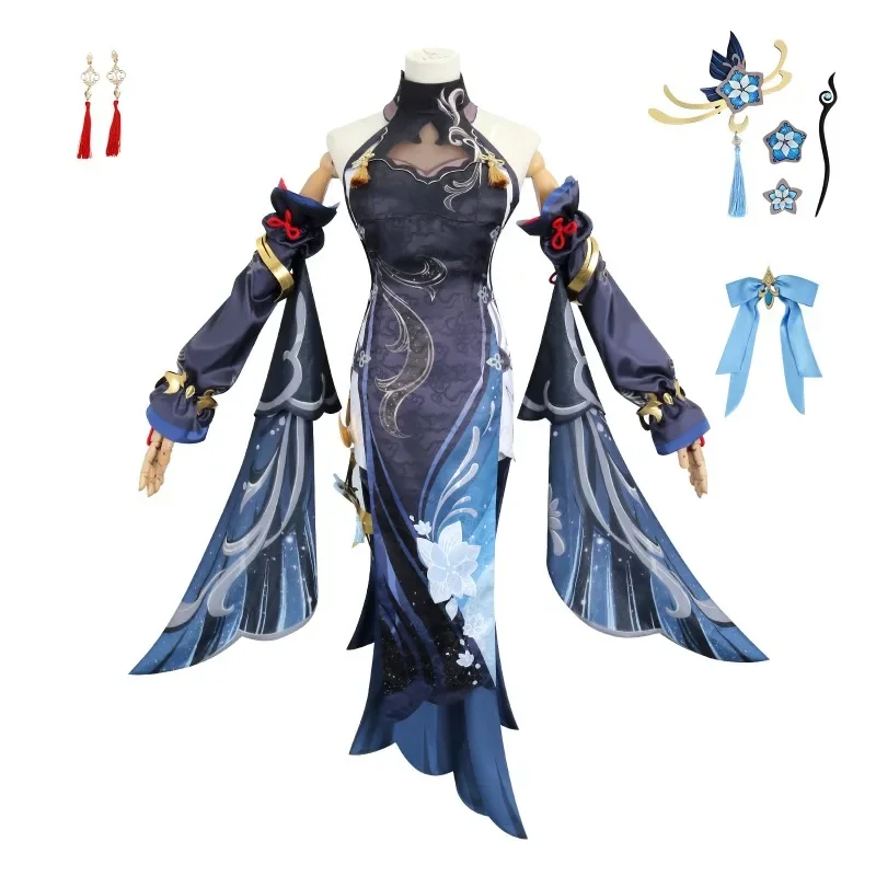 Genshin Impact Shen He Cosplay Costume Frostflower Dew Dress Lantern Rite Shenhe New Cosplay Outfits Costume Uniforms