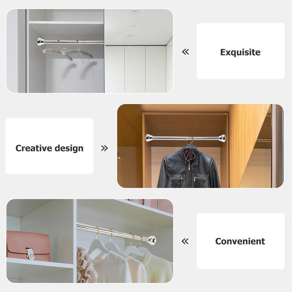 

Replaceable Telescopic Heavy Duty Curtain Rod Stainless Steel Shower Curtain Bar Adjustable No Drill Tension Rod for Bathroom