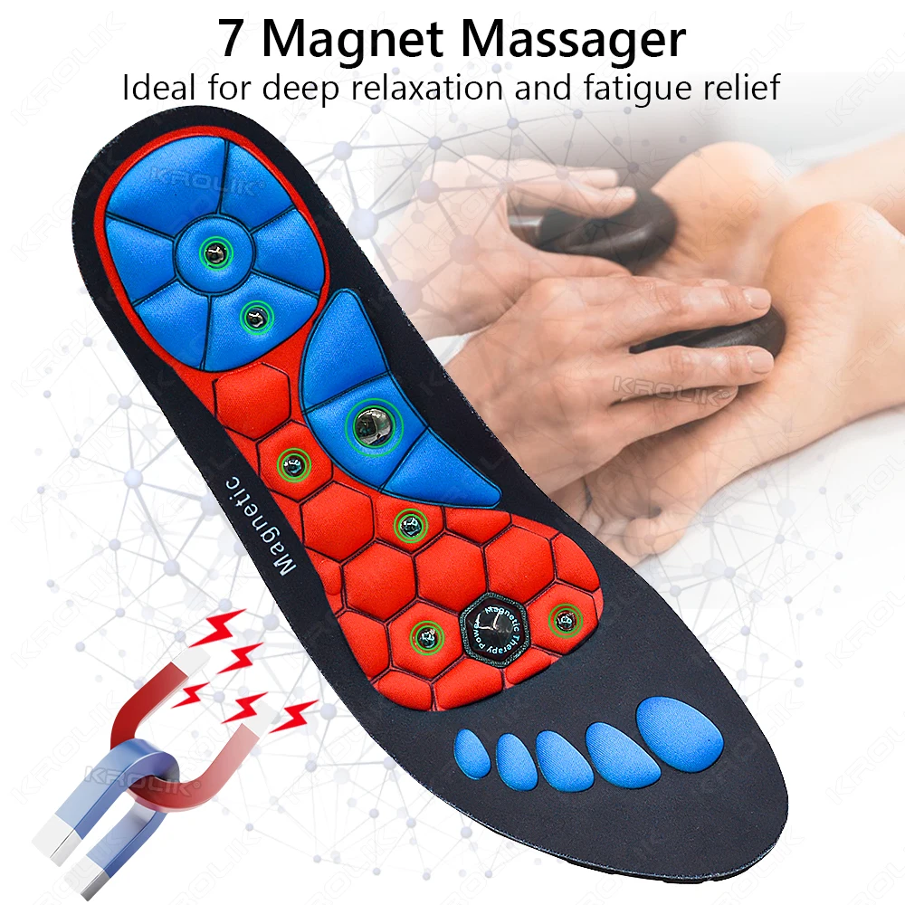 1 Pair Magnetic Therapy Foot Acupressure Insole Reflexology Pain Relief Massager Arch Support Shoes Soles Comfort Inserts