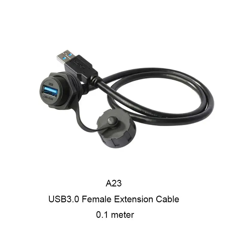 Lshitech USB3.0 Female to Male Plug Adapted IP67 Waterproof High-Speed Data Transfer Extension Cable 0.1-1m for Industrial