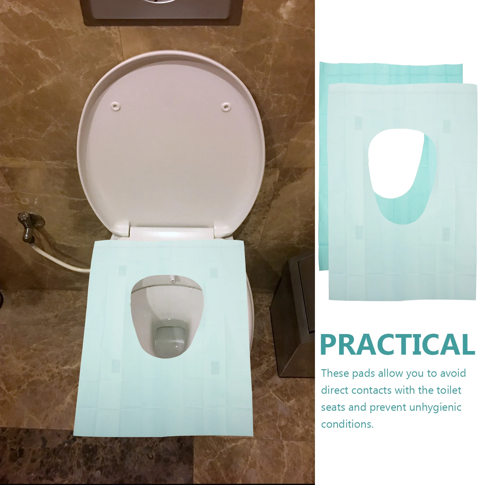 

50 Pcs Liners Waterproof Toilet Mat Seats Mats for Travel Disposable Seating Cover