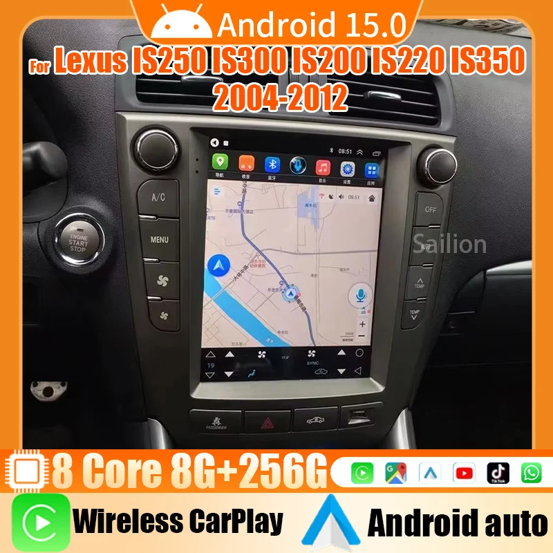 

2Din Android15 For Lexus IS250 IS300 IS200 IS220 IS350 2004-2012 Touchscreen Multimedia Carplay Navigation Box Stereo Head Unit