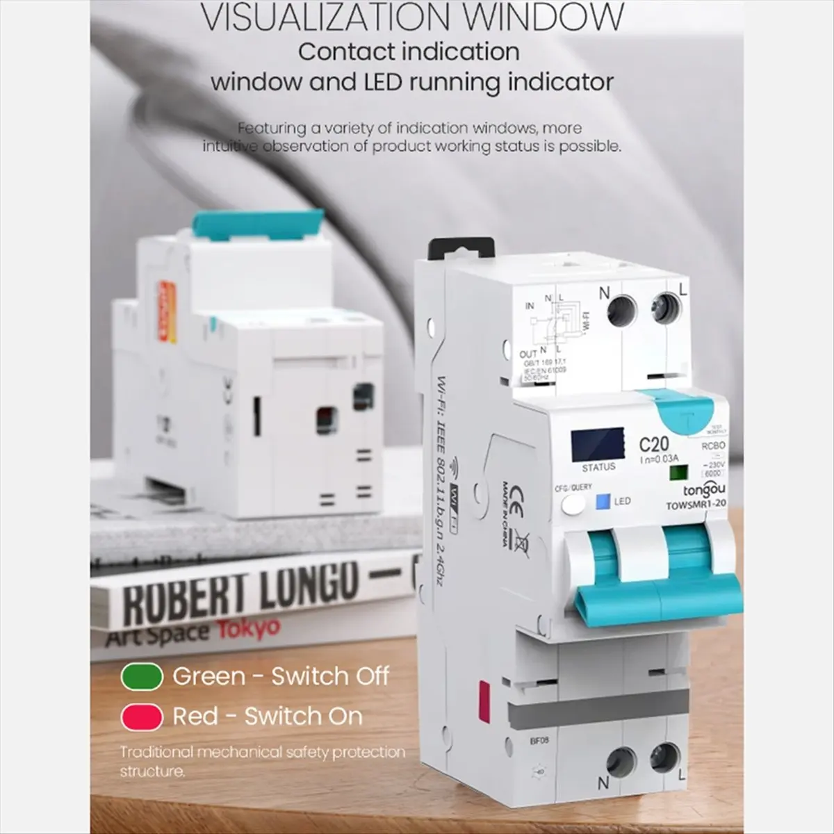 L63A Tuya WiFi Smart Circuit Breaker Residual Current Circuit Breaker with over Current and Leakage Protection 20A-40A
