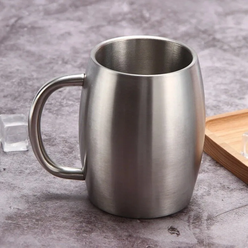 

Durable Stainless Steel Beer Mug Double Wall Insulation Light Weight Thermal Cup 420ml Office Water Mug