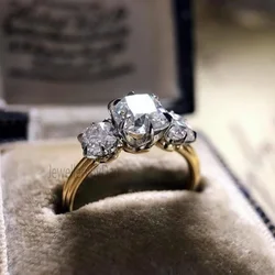 Fashion Contracted Design Wedding Band Rings for Women Sparkling Crystal Cubic Zirconia Engagement Ring Party Hot Jewelry
