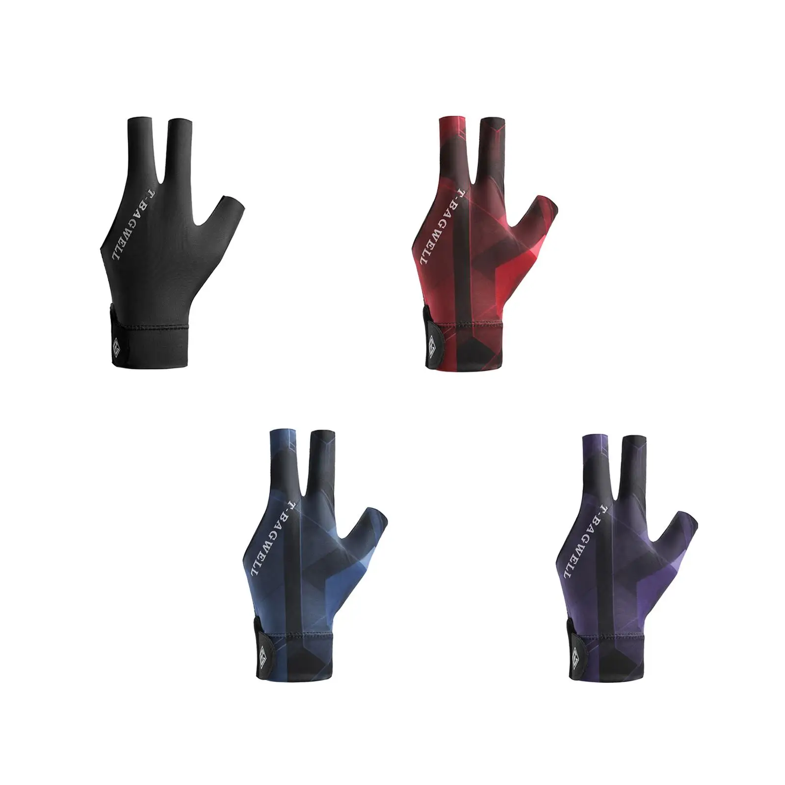 Left Hand 3 Fingers Billiard Glove Professional Comfortable High Elastic Pool