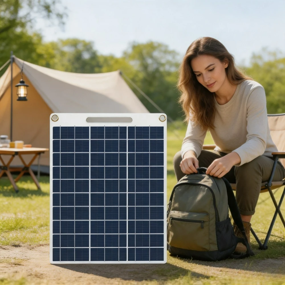 Waterproof Portable Solar Panel Charger 15w 20w 5v Dual Usb Fast Charging Lightweight Outdoor Emergency Power Supply for Hiking