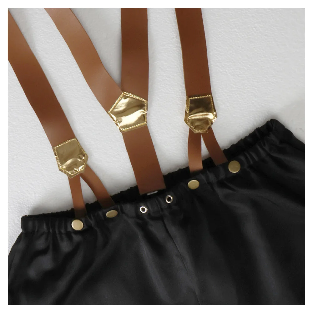 Bald Fu Cosplay Men Costume Cartoon The Hairless Roleplay Outfits Male Disguise Top Pant Straps Halloween Party Carnival Suits