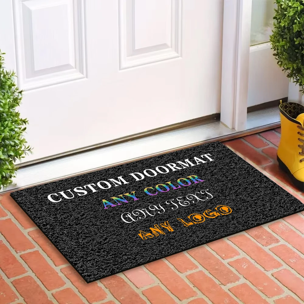 Custom Entrance Mat Home Entryway Sole Cleaning Dust Removal Carpet Any Color Photo Logo Personalized Doormat Anti-slip Rug 8mm