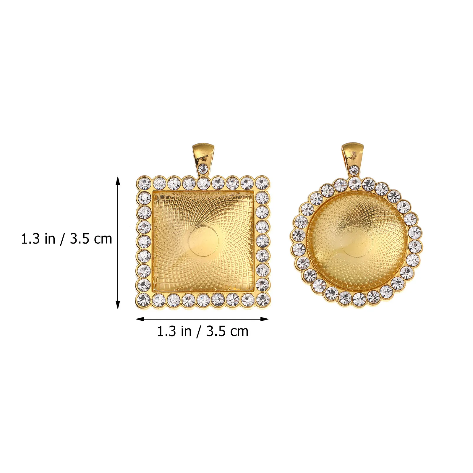 40pcs Alloy Earring Settings for Glass Cabochons – Square & Round Bezel Trays, DIY Jewelry Making Kit