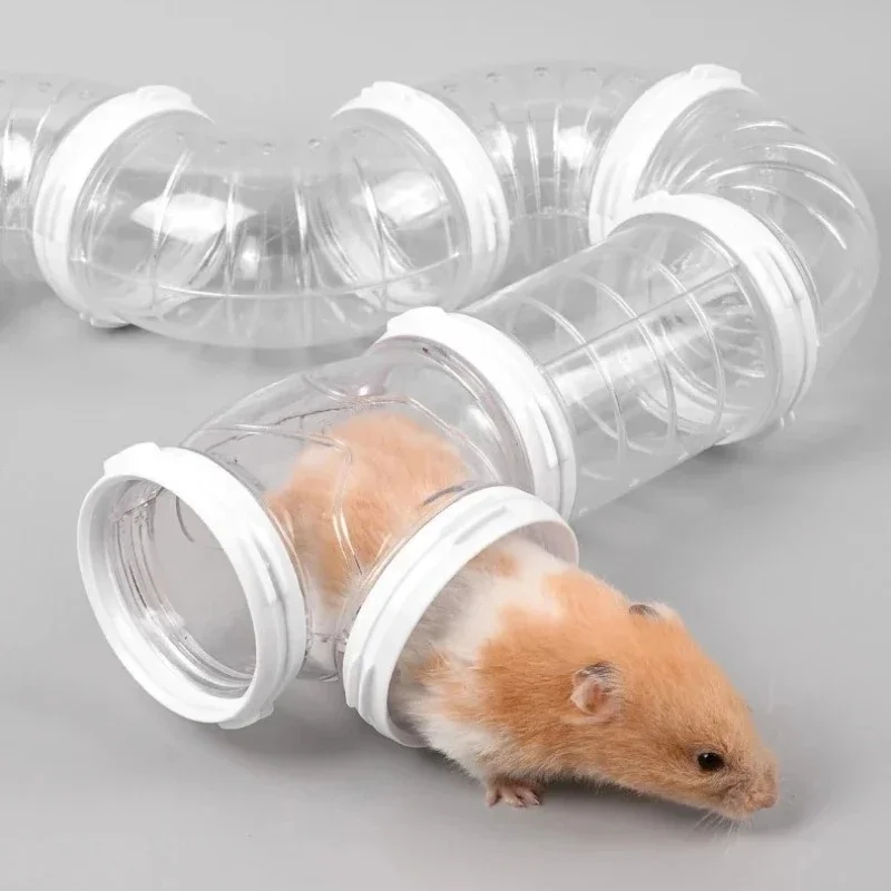 Hamster Tube Set Transparent Curved Tube Pet Cage Tunnel Connection Tunnel Exercise Toy Suitable for Mice Hamsters Rats and Ot view 6