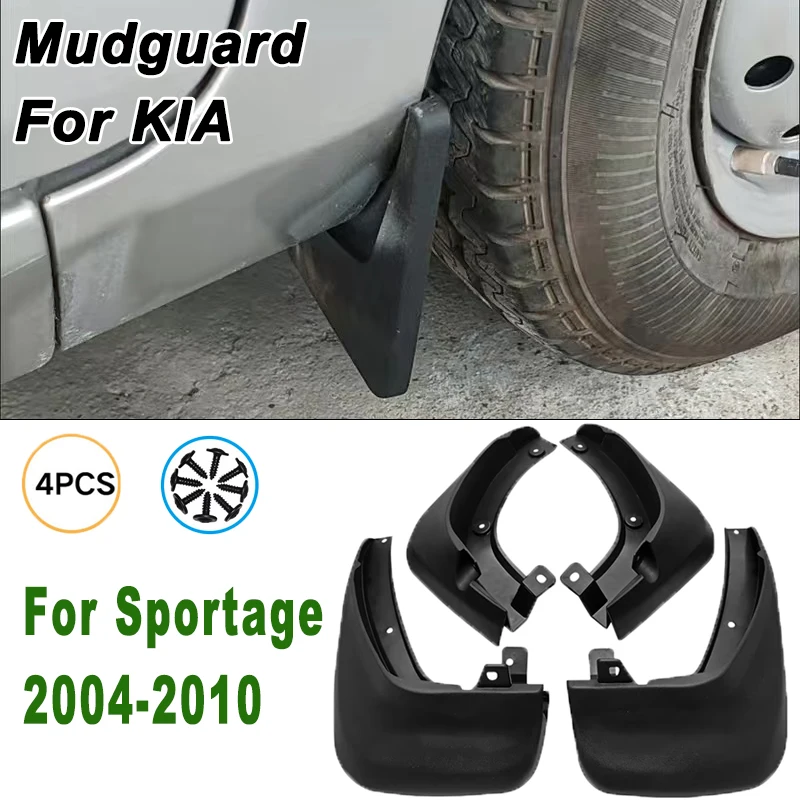 

For KIA Sportage 2004-2010 Automotive Tire Mudguard Waterproof Prevent Mud Splashing Car Mud Flaps Fender Trim 4pcs Accessories