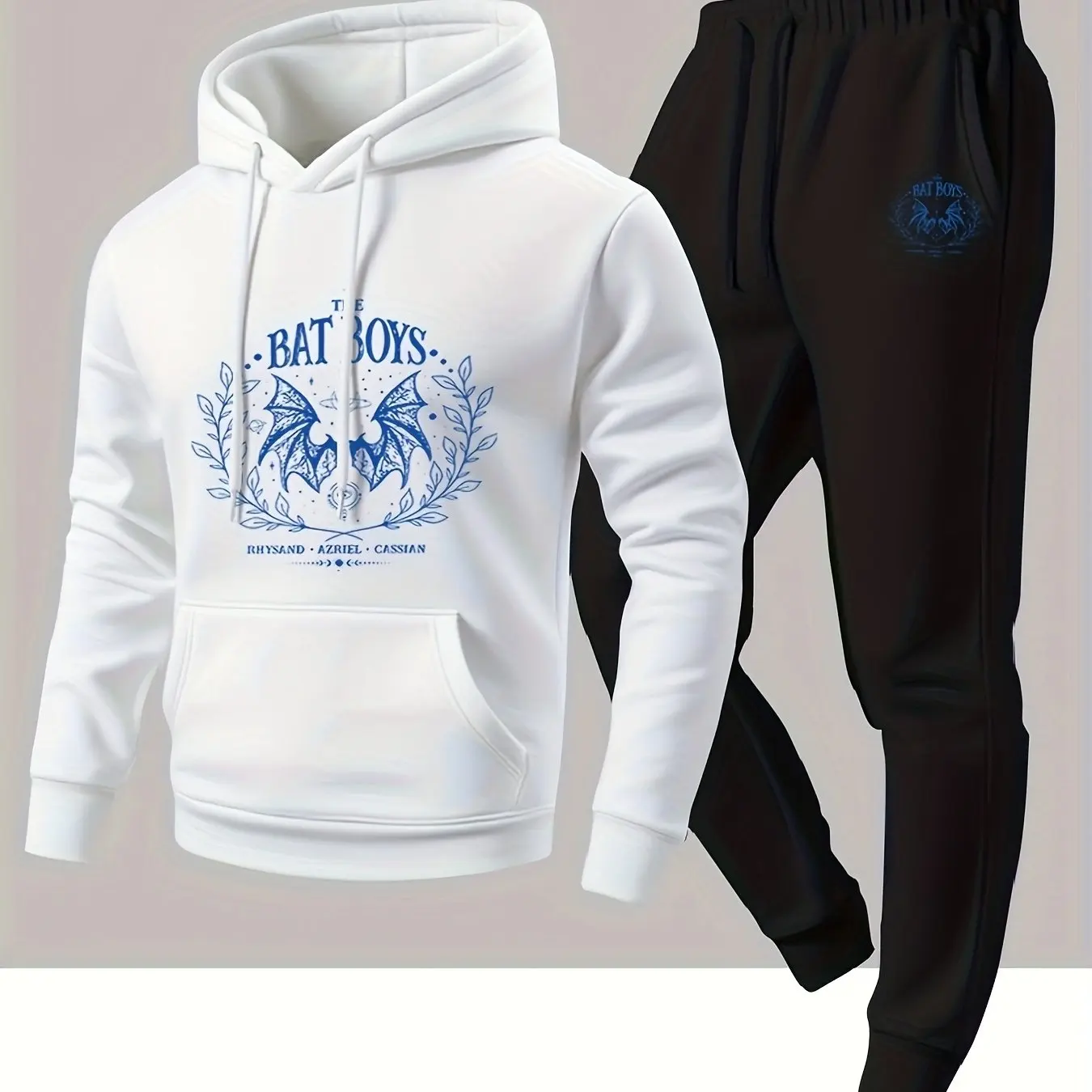 

Men's Hoodie & Jogger Pants Set, Casual 2-Piece Tracksuit for Spring & Autumn
