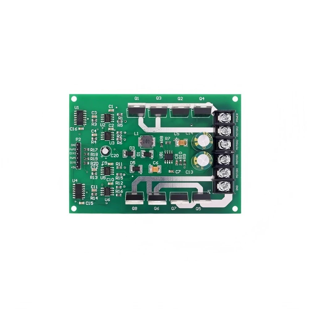 10A Dual Channel DC Motor Driver Board High Power 3-36V 0-99% PWM Duty Cycle Bridge Motor Controller with Strong Brake Function