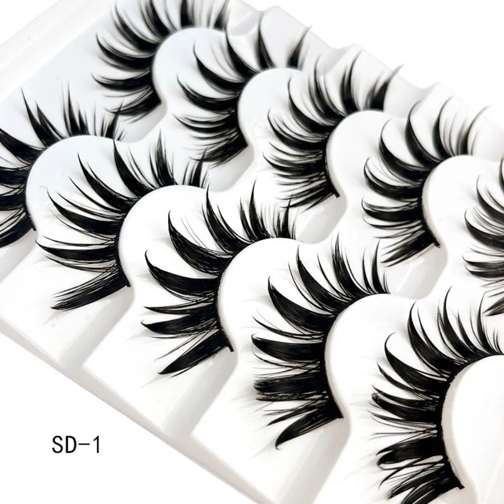 5 paar Wimpern Cos Dance Performance Wimpern Handgemachte Kreuz Wimpern Weiblichen Japanischen Thai 3D Natürliche Manga Wimpern Verlängerung – Detail 9