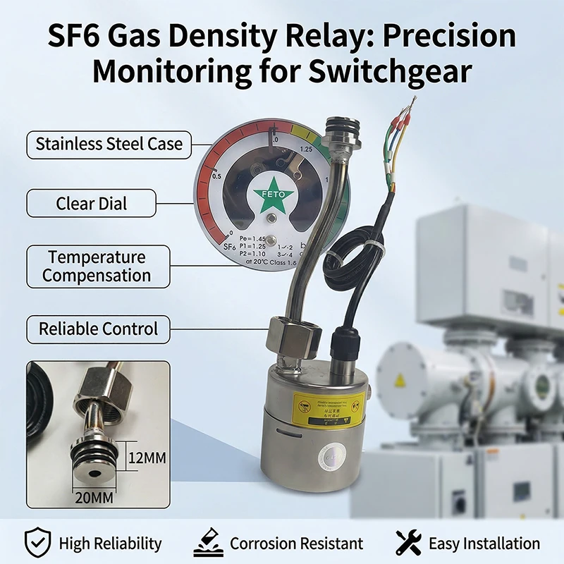 Y60 Series SF6 Gas Density Gauge SF6 Density Monitor for Sealed Container Ring Main Unit Switchgear Indoor Outdoor SF6