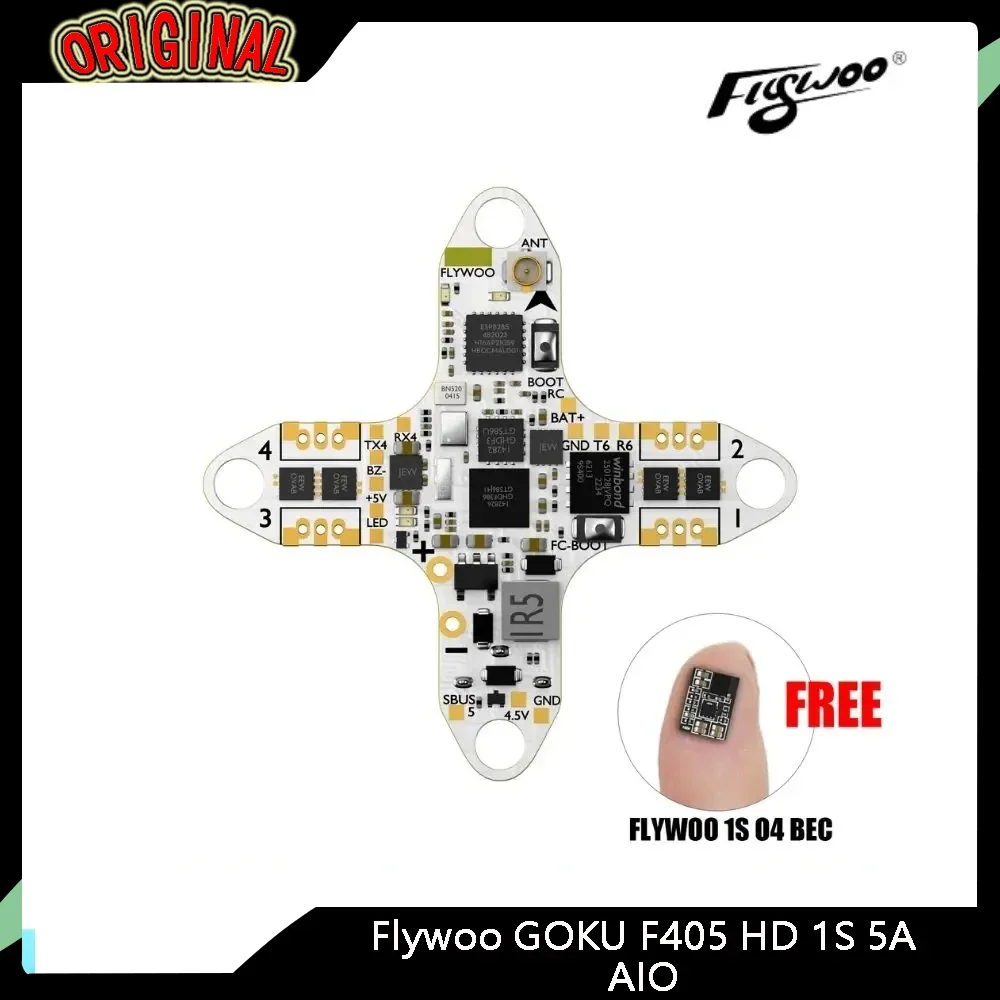 Flywoo GOKU F405 HD 1S 5A AIO FC - 2.6g, Ideal for Micro HD FPV Drones