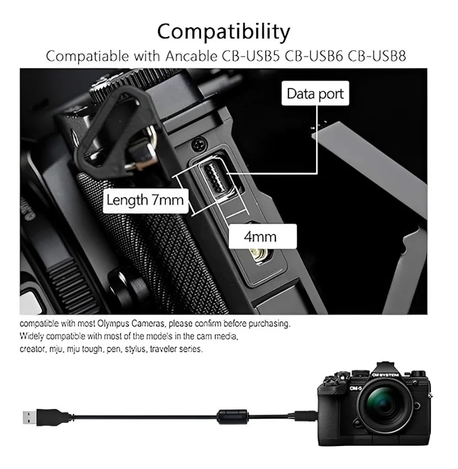 LANFULANG CB-USB5 CB-USB6 CB-USB8 USB Cable Cord Lead For Olympus Camera SP-590UZ SP-610UZ SP-620UZ SP-700 SP-720UZ SP-800UZ