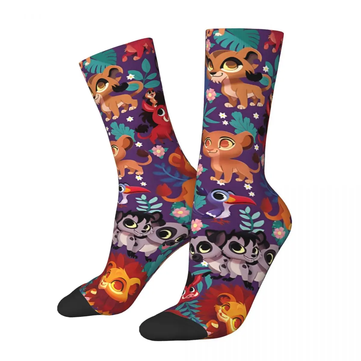 Crazy compression Kawaii Lion King Pattern Sock for Men Harajuku Quality Pattern Crew Sock Casual