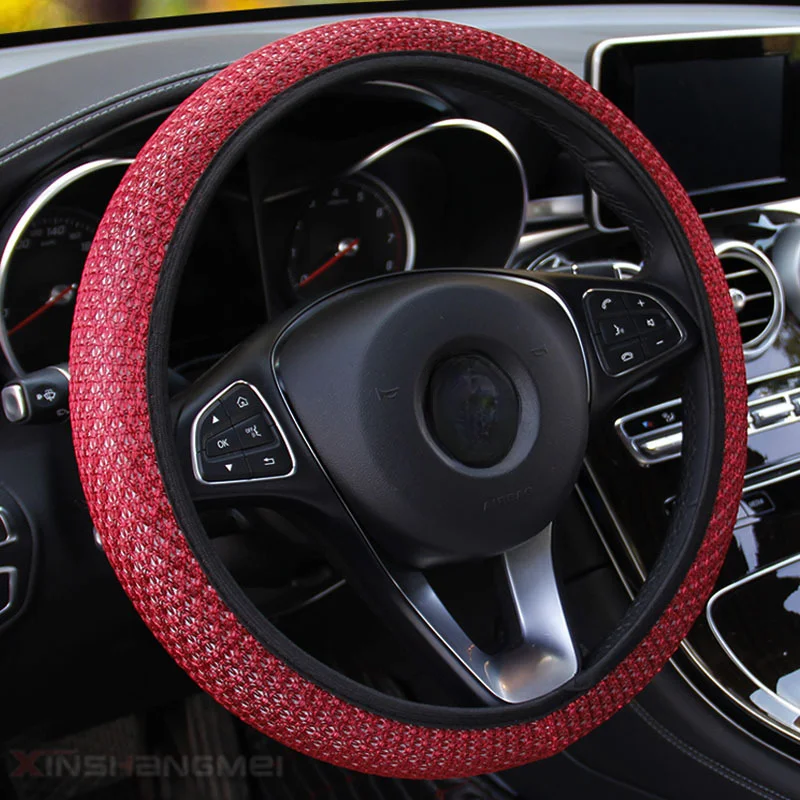 

Чехол на руль General Motors, дышащий противоскользящий чехол на руль, подходит для декоративной защиты колеса автомобиля 38 см