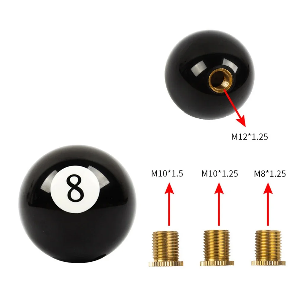 Innovative Round Shape Gear Shift Knob With Stylish Black 8 Ball Design Suitable For Many Car Models Including