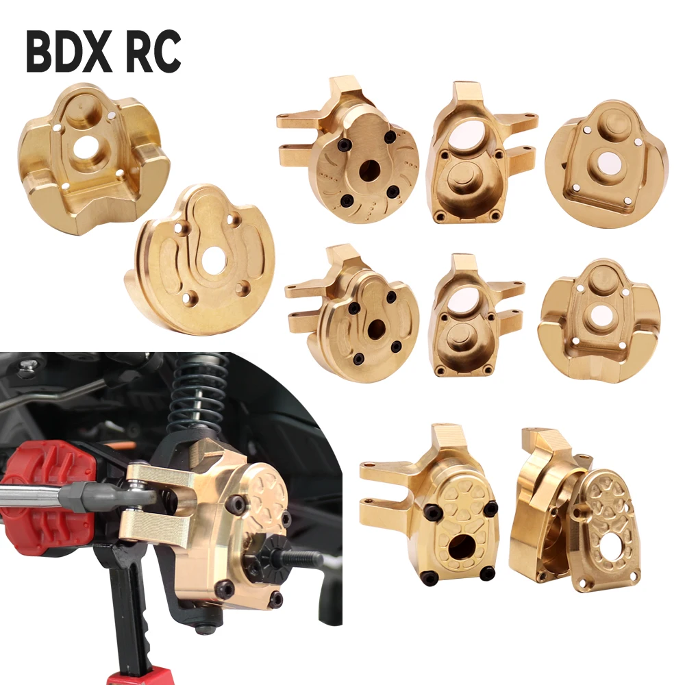 Nudillos de dirección de eje Portal de montaje de latón, contrapeso de carcasa para 1/10 RC Crawler Axial Capra 1,9 UTB SCX10 III AXI03006