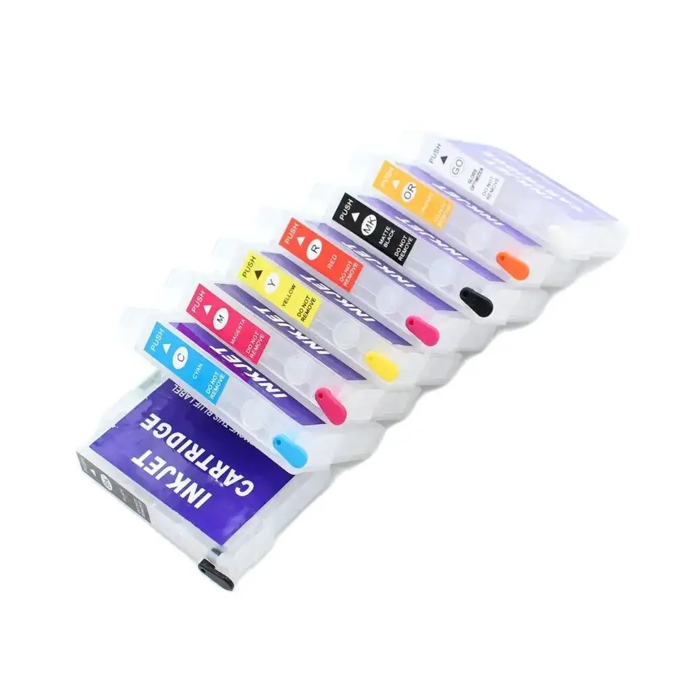 (PBK C M Y MBK R OR GO) T3240-T3249 Refillable Ink Cartridge With ARC Chip For Epson SureColor P400 SC-P400 Printer