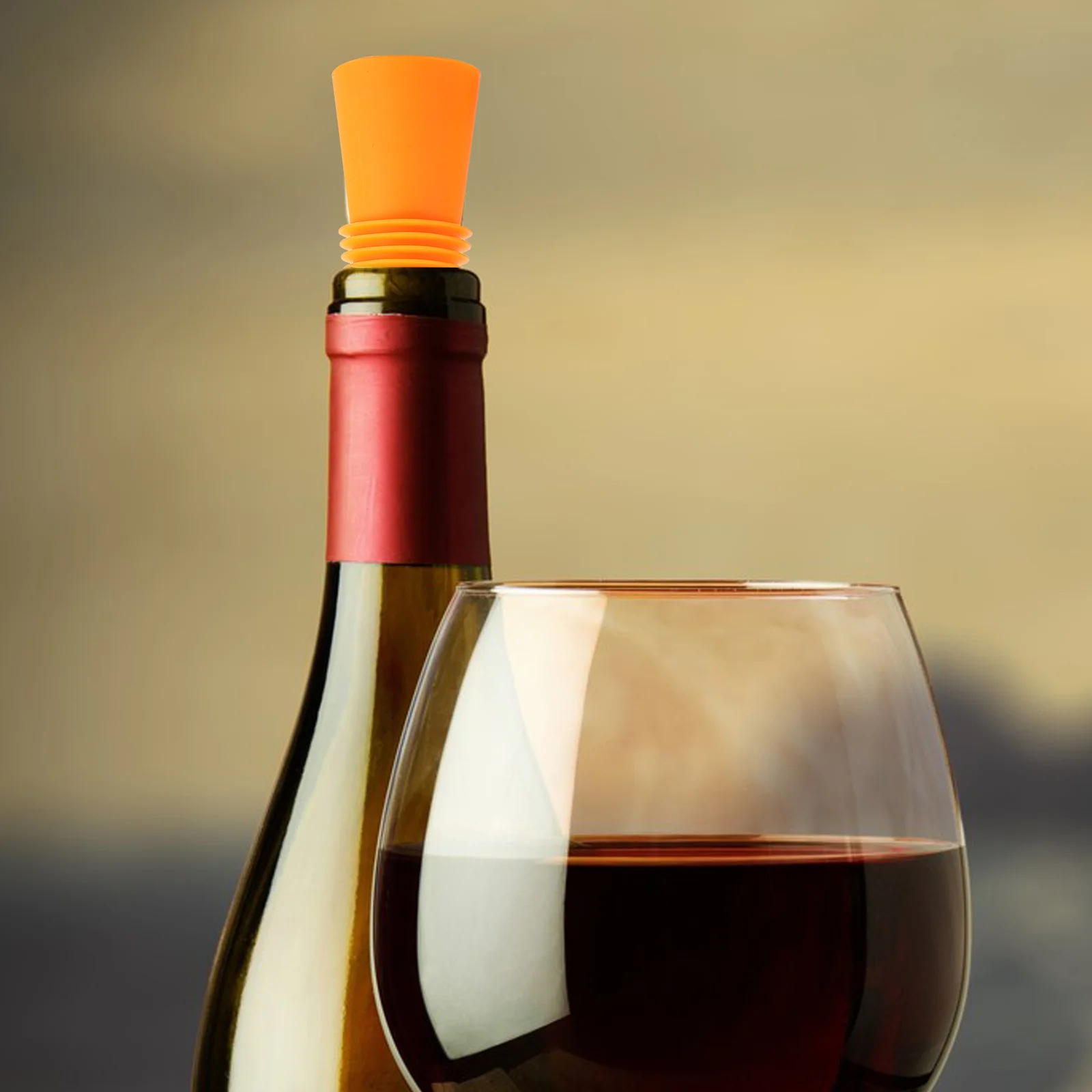 

6 pcs Wine Bottle Stopper Reusable Silicone Sealer Cap For Red White Wine Preservation Home Bar Kitchen Air Tight Seal