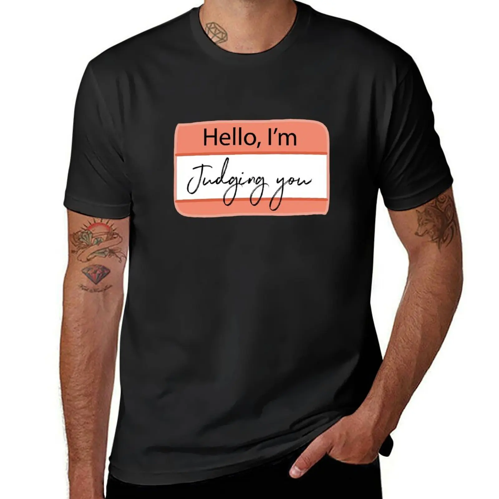 Hello I'm, Judging You T-Shirt sports fans summer top customizeds hippie clothes Men's clothing