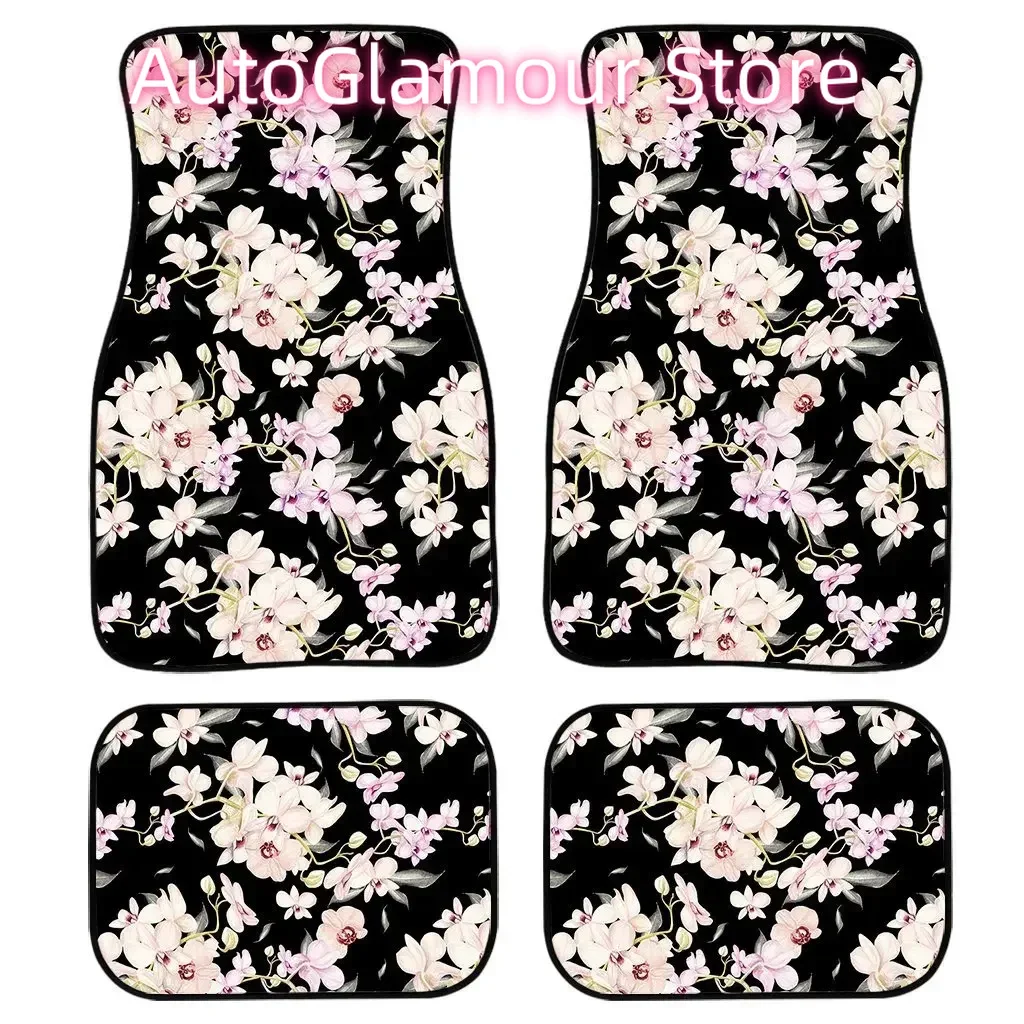 

Сакура Цветок Вишневый Цветок Принт Все защитные автомобильные коврики Тяжелый ковер спереди и сзади Полный комплект из 4 предметов в упаковке для автомобиля внедорожника