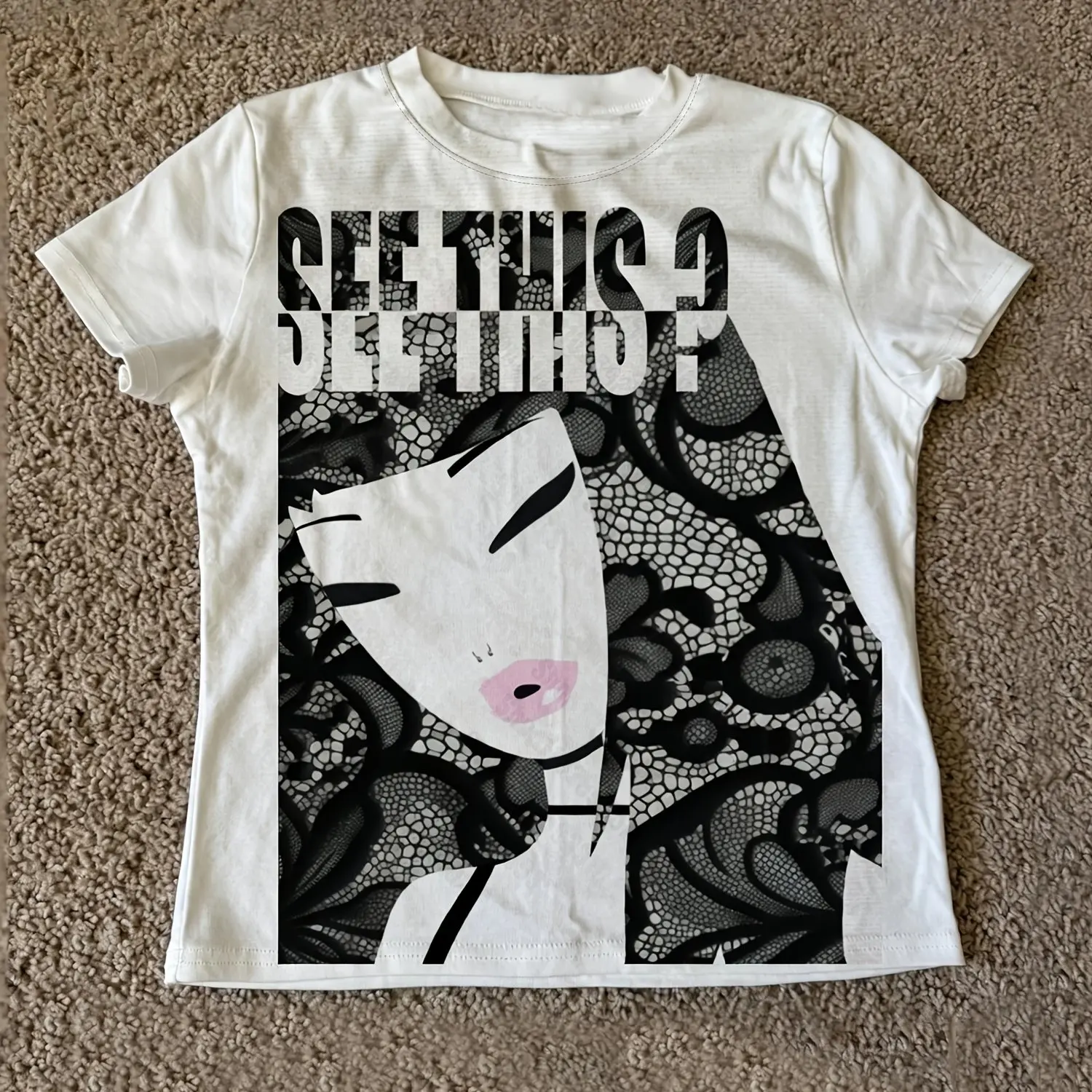 Women's Y2K Top American Trendy Brand Short Sleeve T-shirt 2026 Summer New SEE THIS? Casual Versatile Women's Top T-shirt